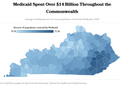 County Map Kentuckians Covered by Medicaid